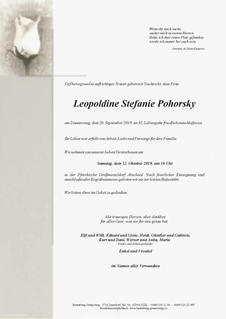 Leopoldine Stefanie Pohorsky